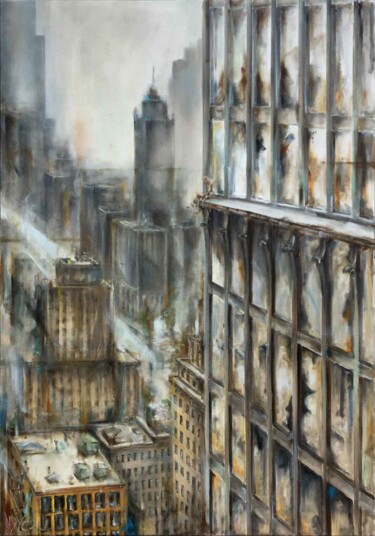 Картина под названием "Reflecting dreams." - Ilya Nimo, Подлинное произведение искусства, Масло Установлен на Деревянная пан…