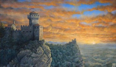Painting titled "San Marino" by Konstantin Listratov, Original Artwork, Oil