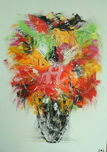 Painting titled "Les Fleurs du Bien" by Iloa, Original Artwork, Acrylic