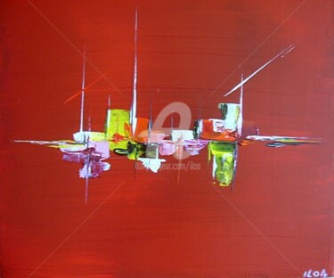 Peinture intitulée "Mirage sur la ville" par Iloa, Œuvre d'art originale