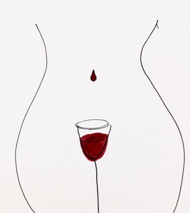 Dessin intitulée "Hour glass" par Ilona Ivleff, Œuvre d'art originale, Encre