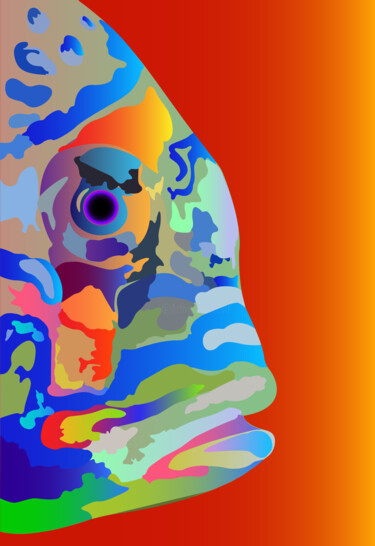 Цифровое искусство под названием "Fish" - Ilona Matushkova, Подлинное произведение искусства, 2D Цифровая Работа