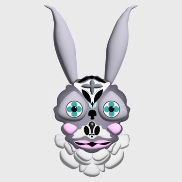 Цифровое искусство под названием "Black hare with yel…" - Ilona Matushkova, Подлинное произведение искусства, Цифровая живоп…