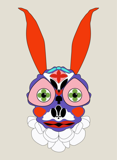 Arte digital titulada "Purple hare with or…" por Ilona Matushkova, Obra de arte original, Trabajo Digital 2D