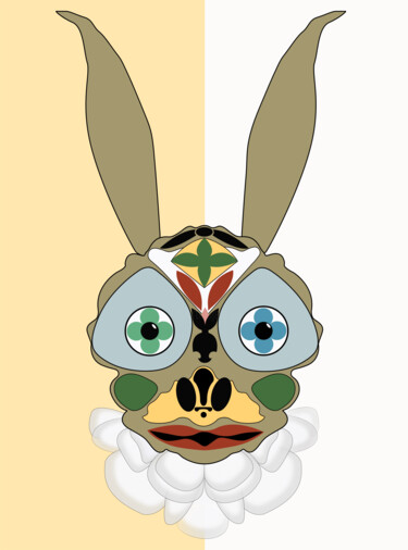 Цифровое искусство под названием "Hare with different…" - Ilona Matushkova, Подлинное произведение искусства, 2D Цифровая Ра…