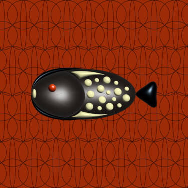 Digitale Kunst getiteld "Black fish" door Ilona Matushkova, Origineel Kunstwerk, 3D-modellering