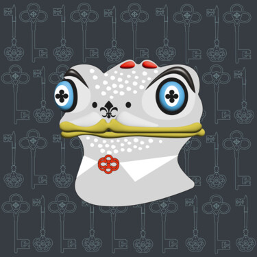 Arte digital titulada "Frog Mr. 7" por Ilona Matushkova, Obra de arte original, Trabajo Digital 2D