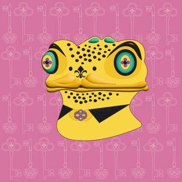 Digitale Kunst getiteld "Frog Mr. 9" door Ilona Matushkova, Origineel Kunstwerk, 2D Digital Work