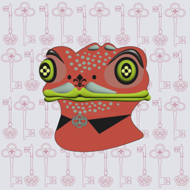 Artes digitais intitulada "Frog Mr. 10" por Ilona Matushkova, Obras de arte originais, Trabalho Digital 2D