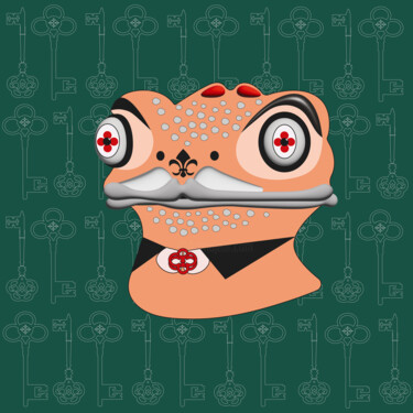 Digital Arts titled "Frog Mr. 17" by Ilona Matushkova, Original Artwork, 2D Digital Work