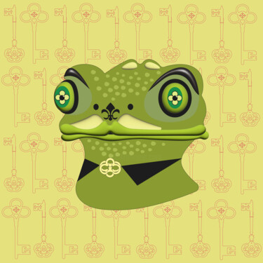 Digitale Kunst getiteld "Frog Mr. 19" door Ilona Matushkova, Origineel Kunstwerk, 2D Digital Work