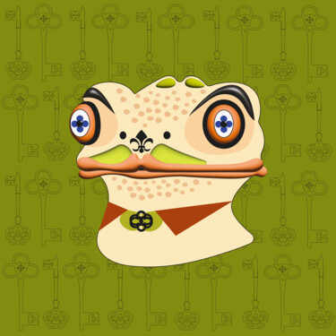 Digitale Kunst getiteld "Frog Mr. 21" door Ilona Matushkova, Origineel Kunstwerk, 2D Digital Work