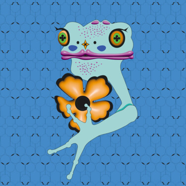Digital Arts titled "Frog Mrs. 30" by Ilona Matushkova, Original Artwork, Digital Painting