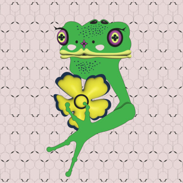 Digital Arts titled "Frog Mrs. 31" by Ilona Matushkova, Original Artwork, Digital Painting