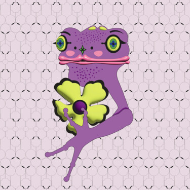 Digital Arts titled "Frog Mrs. 33" by Ilona Matushkova, Original Artwork, Digital Painting
