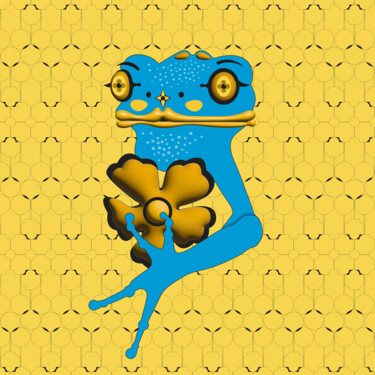 Digital Arts titled "Frog Mrs. 34" by Ilona Matushkova, Original Artwork, Digital Painting
