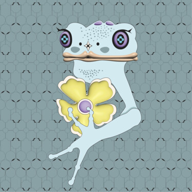 Digital Arts titled "Frog Mrs. 44" by Ilona Matushkova, Original Artwork, Digital Painting