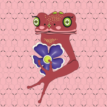 Artes digitais intitulada "Frog Mrs. 47" por Ilona Matushkova, Obras de arte originais, Pintura digital