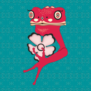 「Frog Mrs. 56」というタイトルのデジタルアーツ Ilona Matushkovaによって, オリジナルのアートワーク, 2Dデジタルワーク