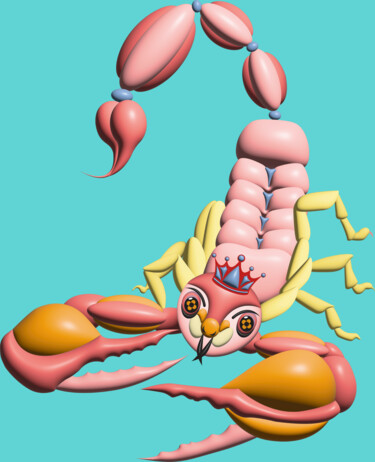 Digitale Kunst mit dem Titel "Crowned lord F" von Ilona Matushkova, Original-Kunstwerk, 3D Modellierung