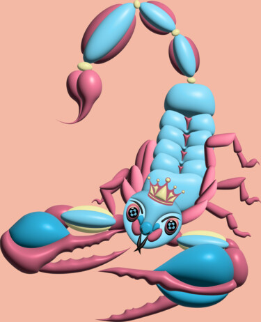 Digitale Kunst mit dem Titel "Crowned lord T" von Ilona Matushkova, Original-Kunstwerk, 3D Modellierung