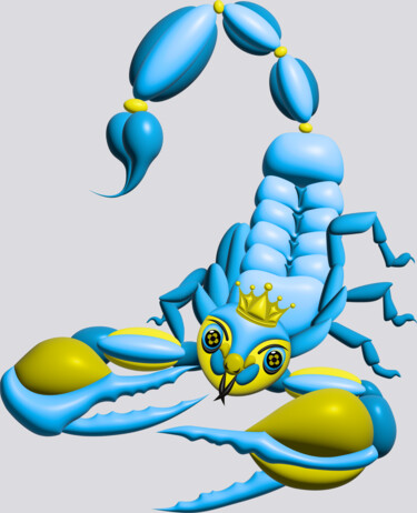 Digital Arts titled "Crowned lord x" by Ilona Matushkova, Original Artwork, 3D Modeling