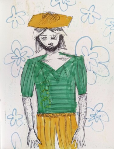 绘画 标题为“A gardener among fl…” 由Ilona Savchuk, 原创艺术品, 标记