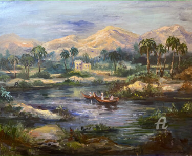 Pittura intitolato "On the banks of the…" da Ilona Terekhina, Opera d'arte originale, Olio