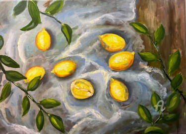 Pittura intitolato "lemons" da Ilona Terekhina, Opera d'arte originale, Olio
