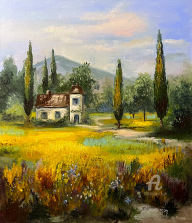 Malerei mit dem Titel "Provence" von Ilona Terekhina, Original-Kunstwerk, Öl