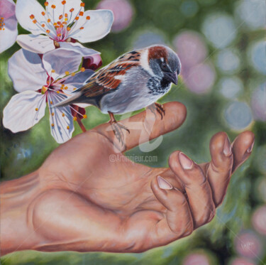 Pintura titulada "In Your Hand" por Ilse Kleyn Jordaan, Obra de arte original, Oleo