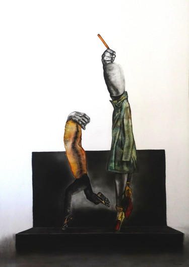 "Louboutin" başlıklı Resim Ilse Joris tarafından, Orijinal sanat, Karakalem Karton üzerine monte edilmiş