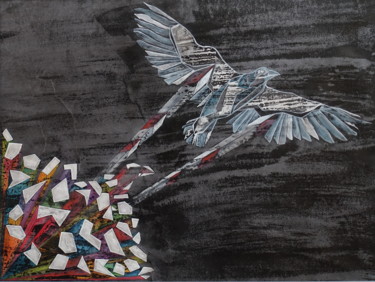 Drawing titled "Fly Freedom" by Ilse Joris, Original Artwork, Acrylic
