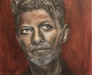 Malerei mit dem Titel "Bowie 1" von Ilse Joris, Original-Kunstwerk, Acryl