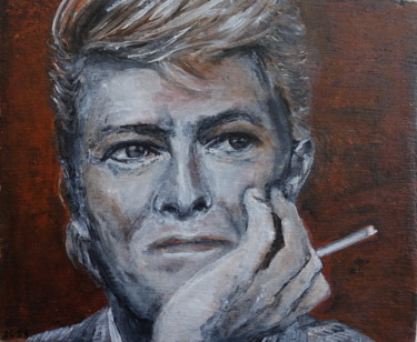 Painting titled "Bowie 2" by Ilse Joris, Original Artwork, Acrylic