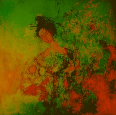 Peinture intitulée ""  Maemi "" par Jeanne Le Guen, Œuvre d'art originale, Huile