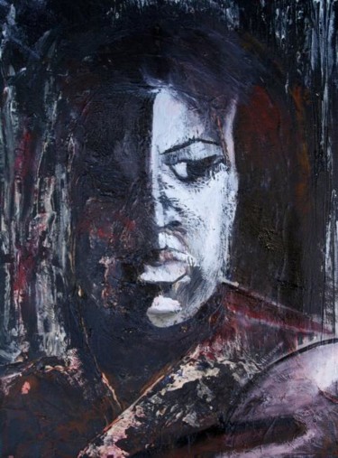 Painting titled "Black" by Iluvar, Original Artwork, Oil