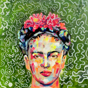 Schilderij getiteld "Frida Kahlo" door Ilya Konyukhov, Origineel Kunstwerk, Acryl