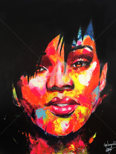 Painting titled "Rihanna" by Ilya Konyukhov, Original Artwork, Acrylic