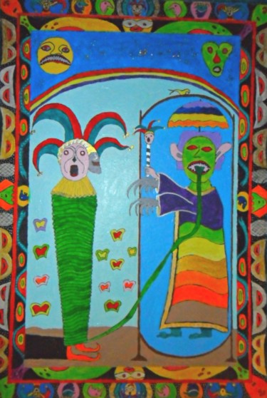 Pintura titulada "les cloches sonnero…" por Acidether, Obra de arte original, Acrílico