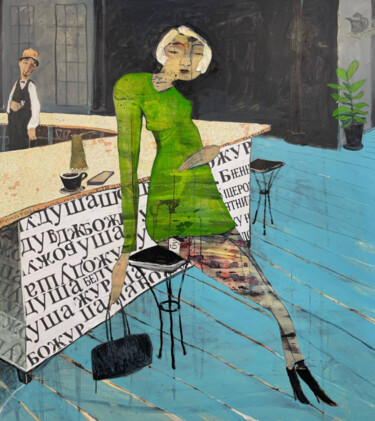Картина под названием "Lady in the Apple G…" - Ilya Volykhine, Подлинное произведение искусства, Масло