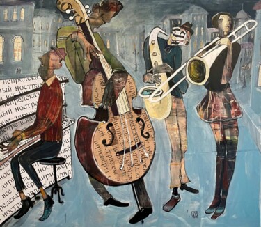 Malarstwo zatytułowany „Night Music” autorstwa Ilya Volykhine, Oryginalna praca, Olej