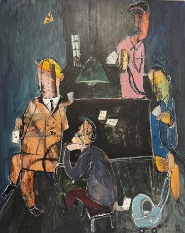 Painting titled "The Babysitters" by Ilya Volykhine, Original Artwork, Oil