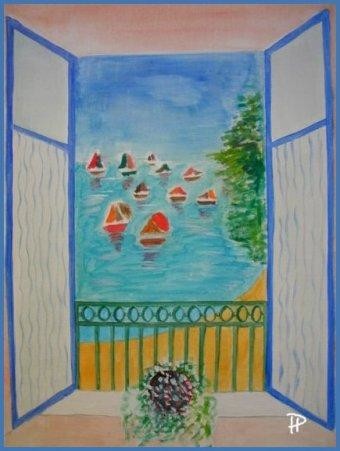 Peinture intitulée "Fenêtre ouverte" par Pascale Hervieu, Œuvre d'art originale