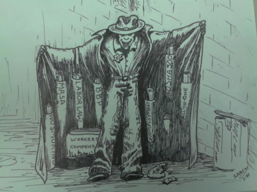 Drawing titled "salesman" by Paul Meier, Original Artwork, Pencil