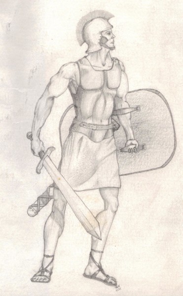 Drawing titled "centurion" by Paul Meier, Original Artwork, Pencil