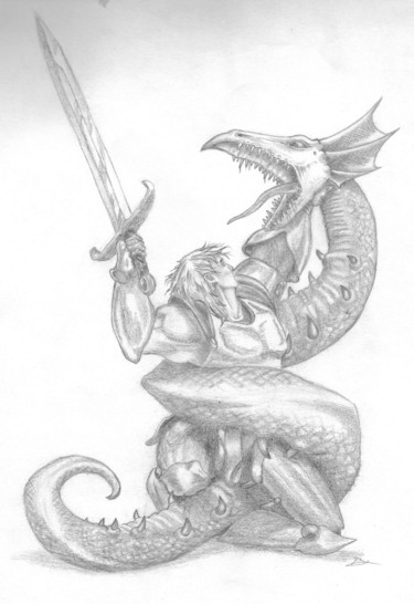 Drawing titled "launcelot and the w…" by Paul Meier, Original Artwork, Pencil