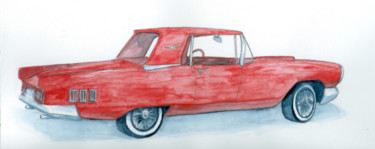 Painting titled "tbird" by Paul Meier, Original Artwork, Watercolor