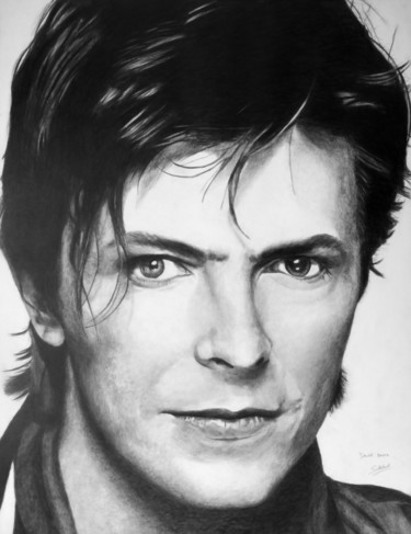 Dessin intitulée "David Bowie" par Soledad, Œuvre d'art originale, Graphite