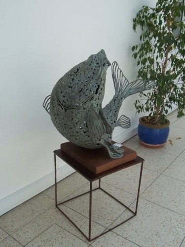 Sculpture intitulée "Carpe royale" par Jean-Marc Bourasseau, Œuvre d'art originale, Métaux